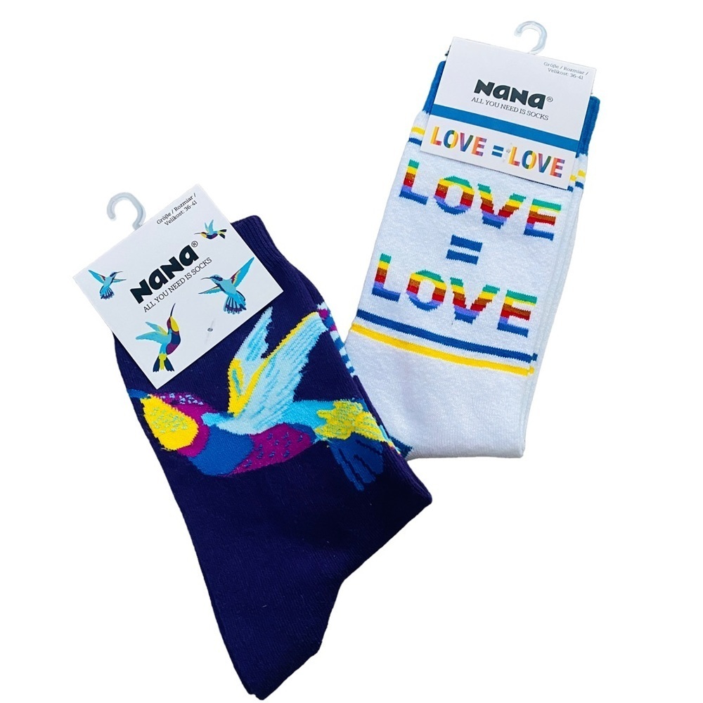New NANA Colorful Bird Pride Love Socks